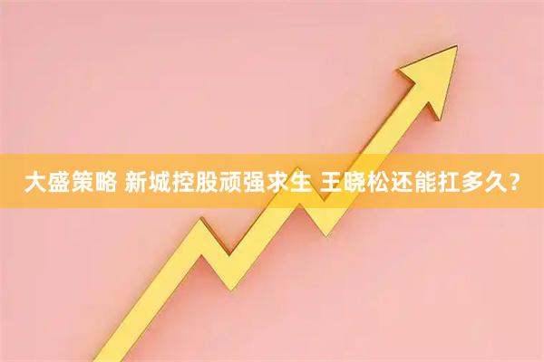 大盛策略 新城控股顽强求生 王晓松还能扛多久？