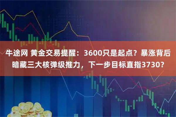 牛途网 黄金交易提醒：3600只是起点？暴涨背后暗藏三大核弹级推力，下一步目标直指3730？